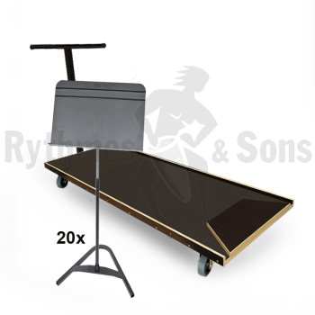 MANHASSET® #81 Set of 20 Harmony #81 Music Stand + Trolley