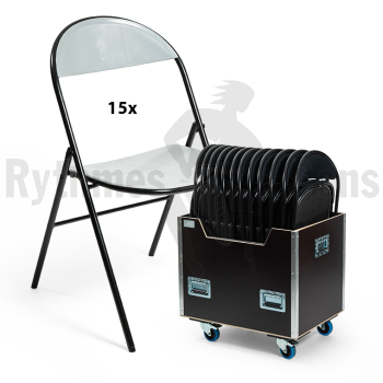 RYTHMES & SONS Lot de 15 chaises LILA® II polypropylène{html0}gris + bac de transport