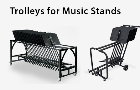 Transport trolleys for music stands